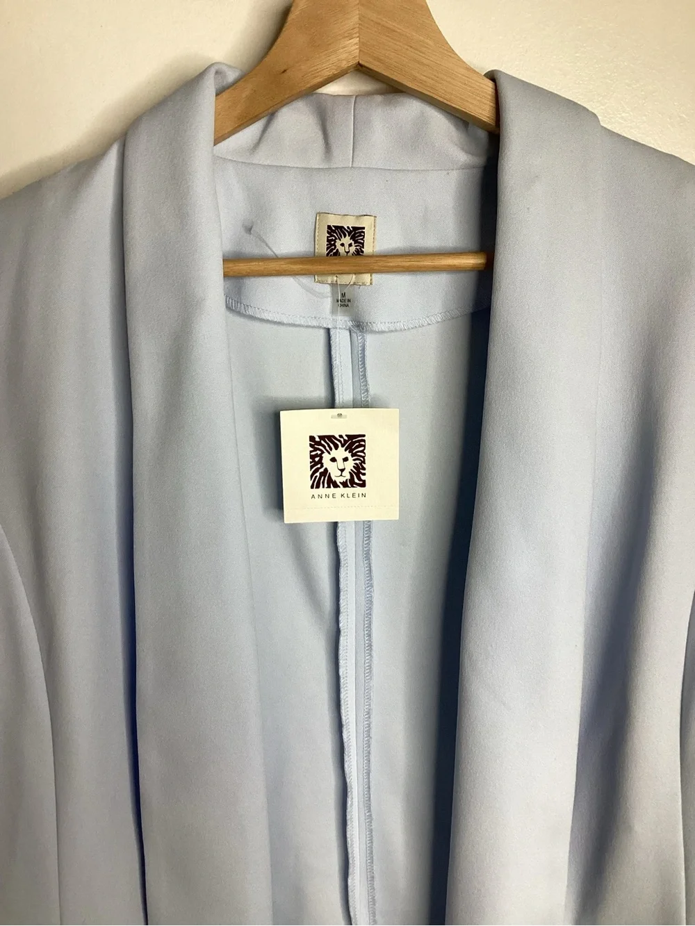 Anne Klein Pale Blue Open-Front Blazer Jacket M